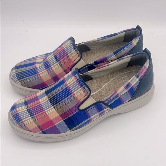 Dansko belle madras plaid fabric slip on sneaker - Picture 1 of 7